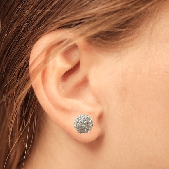 Bling Earrings with 925 Sterling Silver Stud Post - Picture 3 of 3